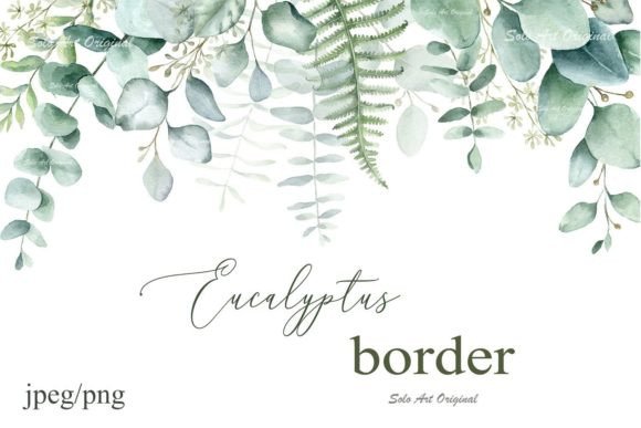 Download Eucalyptus Watercolor Border,background. - Eucalyptus watercolor Collection